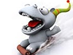 Cute hippopotamus slide puzzle - играть онлайн бесплатно