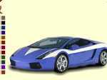 Blue lined car coloring - играть онлайн бесплатно