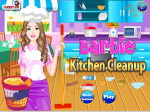barbie-kitchen-cleanup - Убираем на кухне вместе с Барби - играть онлайн бесплатно