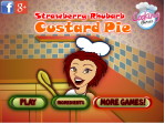 strawberry-rhubarb-custard-pie - Пирог с клубникой - играть онлайн бесплатно