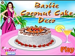 Барби украшает кокосовый торт - играть онлайн бесплатно